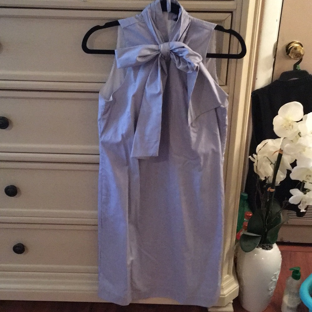 Banana Republic Bow navy/white stripe dress